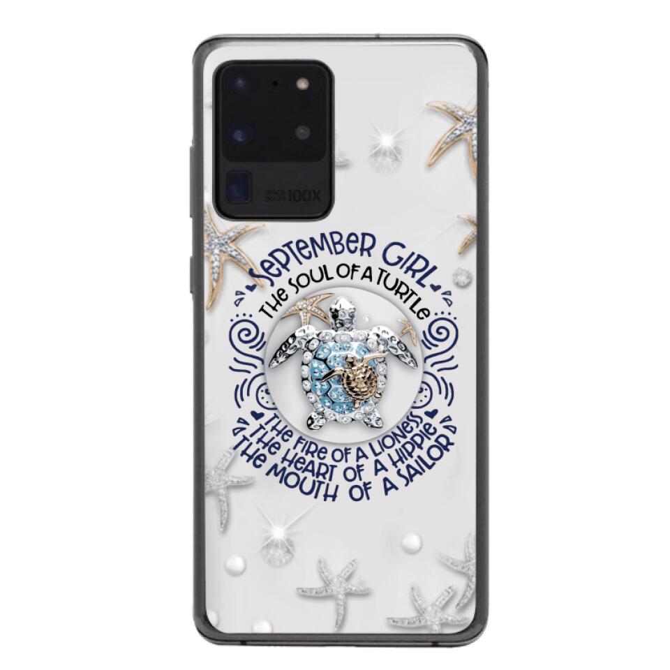 PERSONALIZED SEPTEMBER TURTLE GIRL PHONECASE QTTQ2803