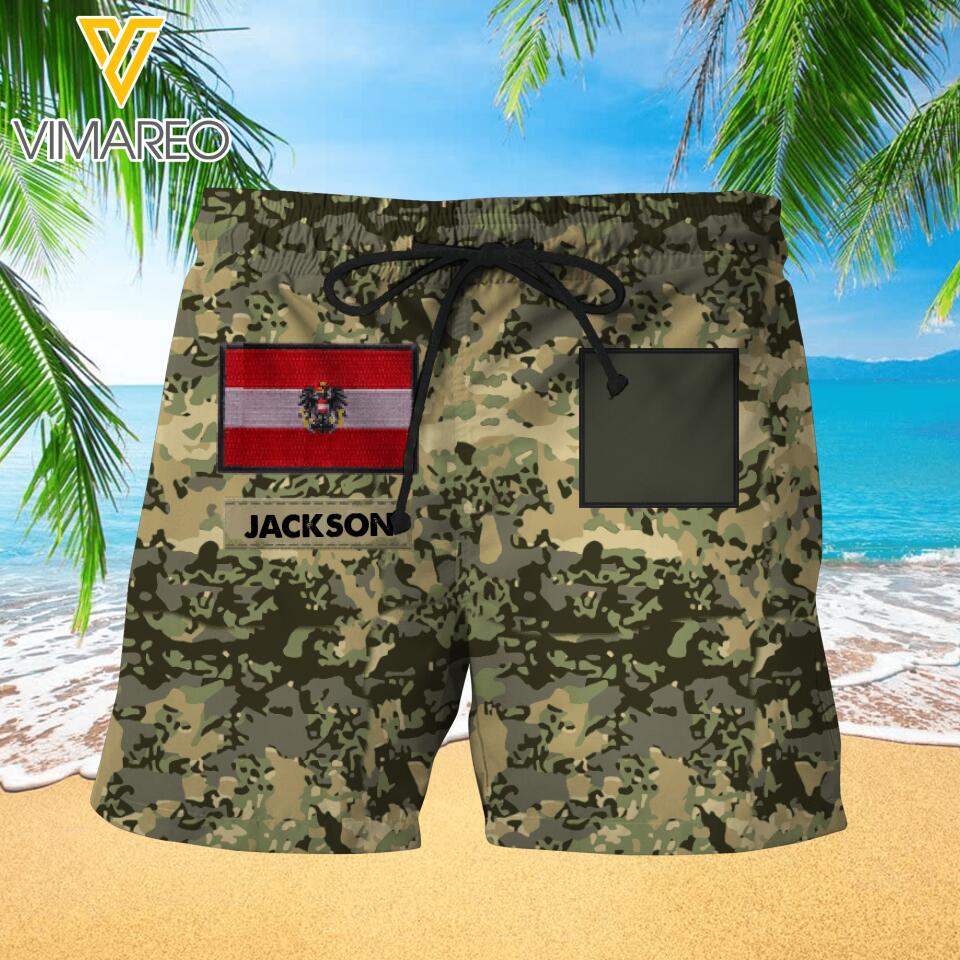 PERSONALIZED AUSTRIA ARMY CAMO SHORTS QTHC2803