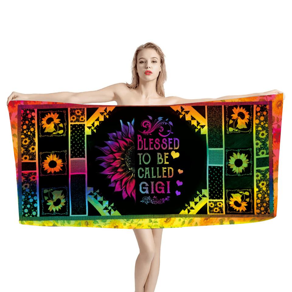 PERSOANLIZED BLESSED TO BE CALLED GRANDMA BEACH TOWEL MTTQ2803