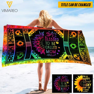 PERSOANLIZED BLESSED TO BE CALLED GRANDMA BEACH TOWEL MTTQ2803