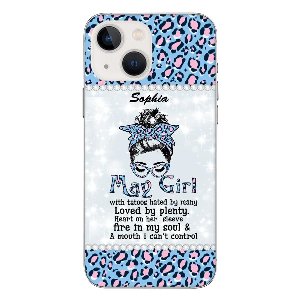 Personalized May Girl With Tatoos Phone Case Printed 25MAR-QH28
