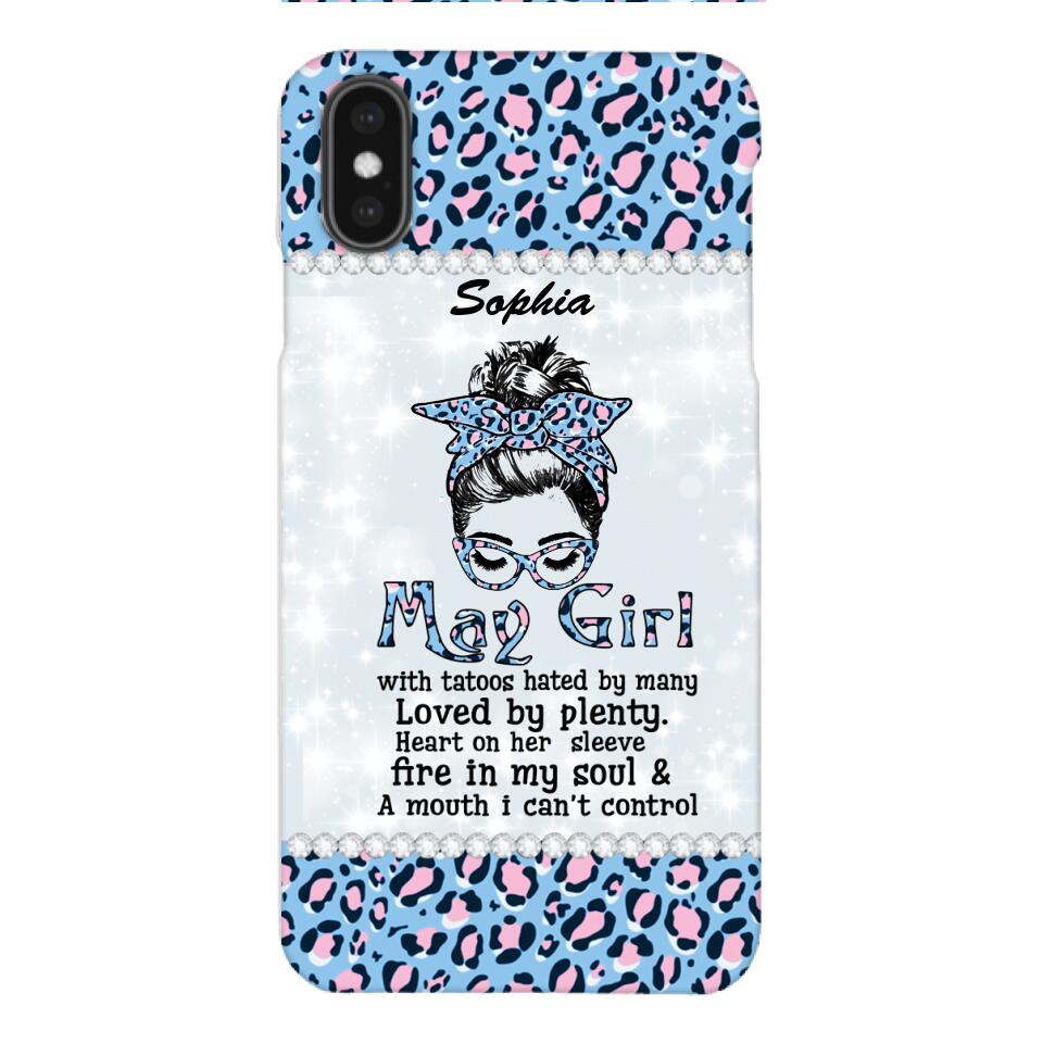 Personalized May Girl With Tatoos Phone Case Printed 25MAR-QH28