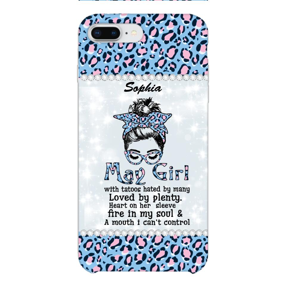Personalized May Girl With Tatoos Phone Case Printed 25MAR-QH28