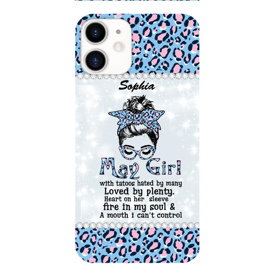 Personalized May Girl With Tatoos Phone Case Printed 25MAR-QH28