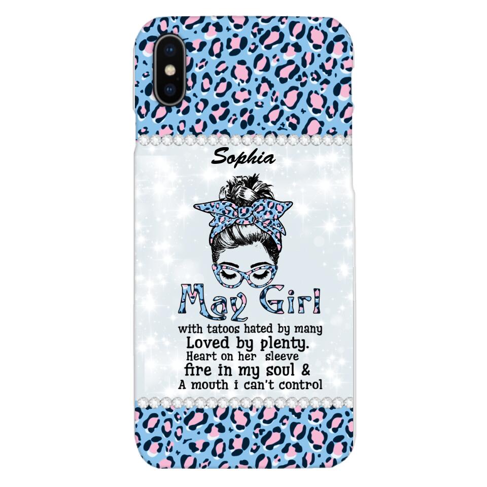 Personalized May Girl With Tatoos Phone Case Printed 25MAR-QH28