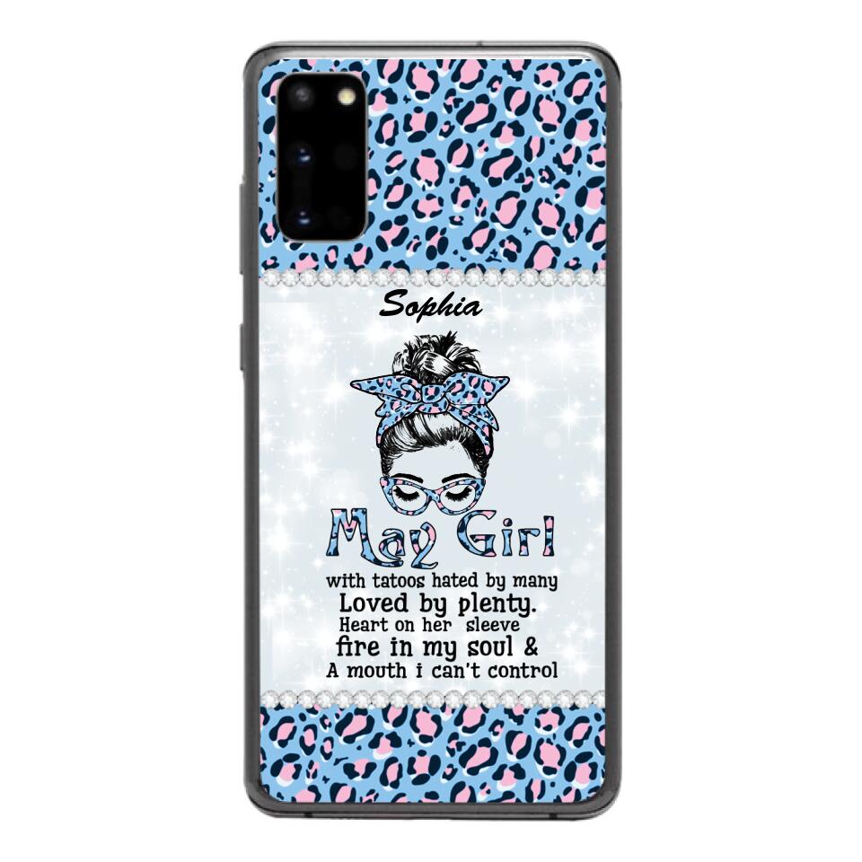Personalized May Girl With Tatoos Phone Case Printed 25MAR-QH28