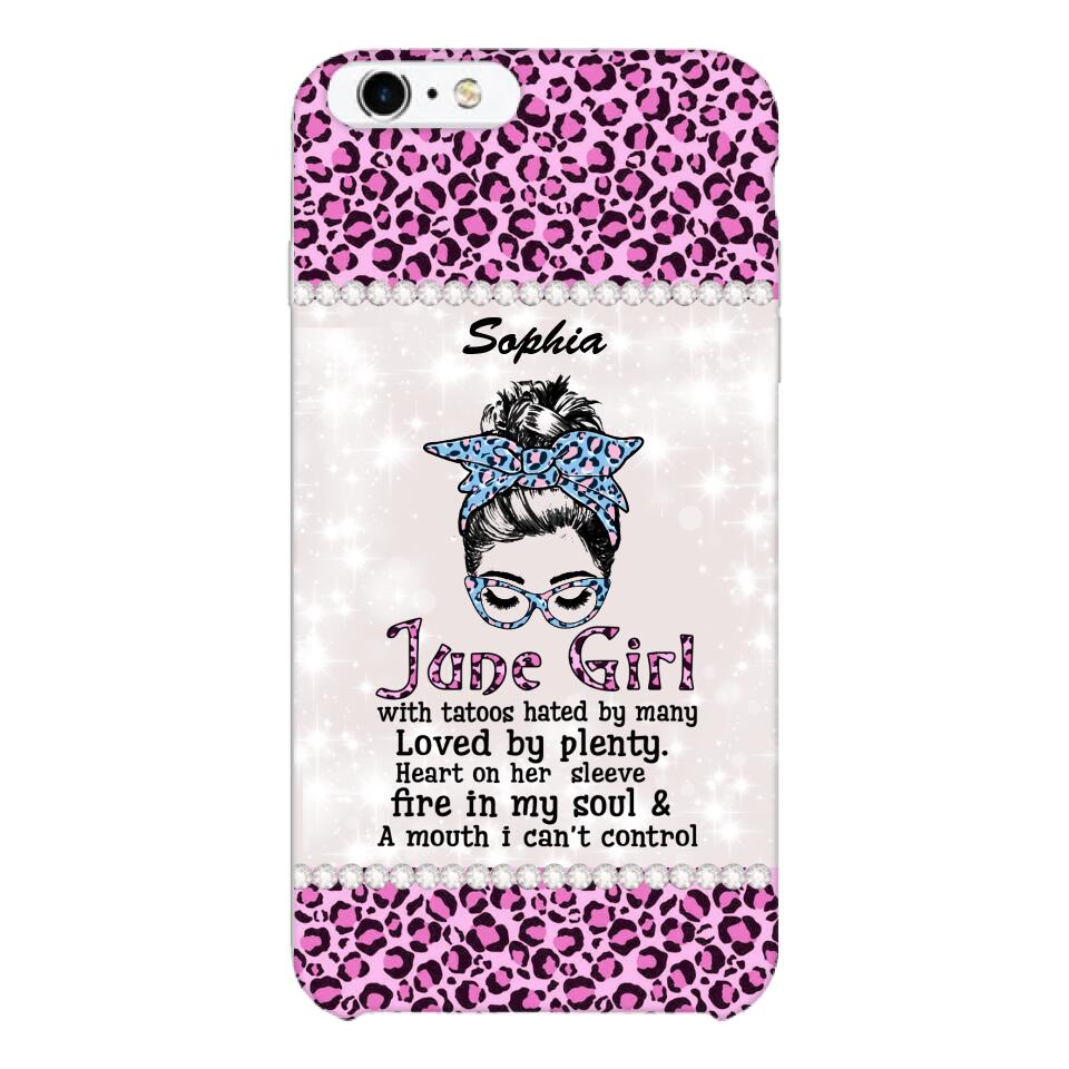 Personalized June Girl With Tatoos Phone Case Printed 25MAR-QH28