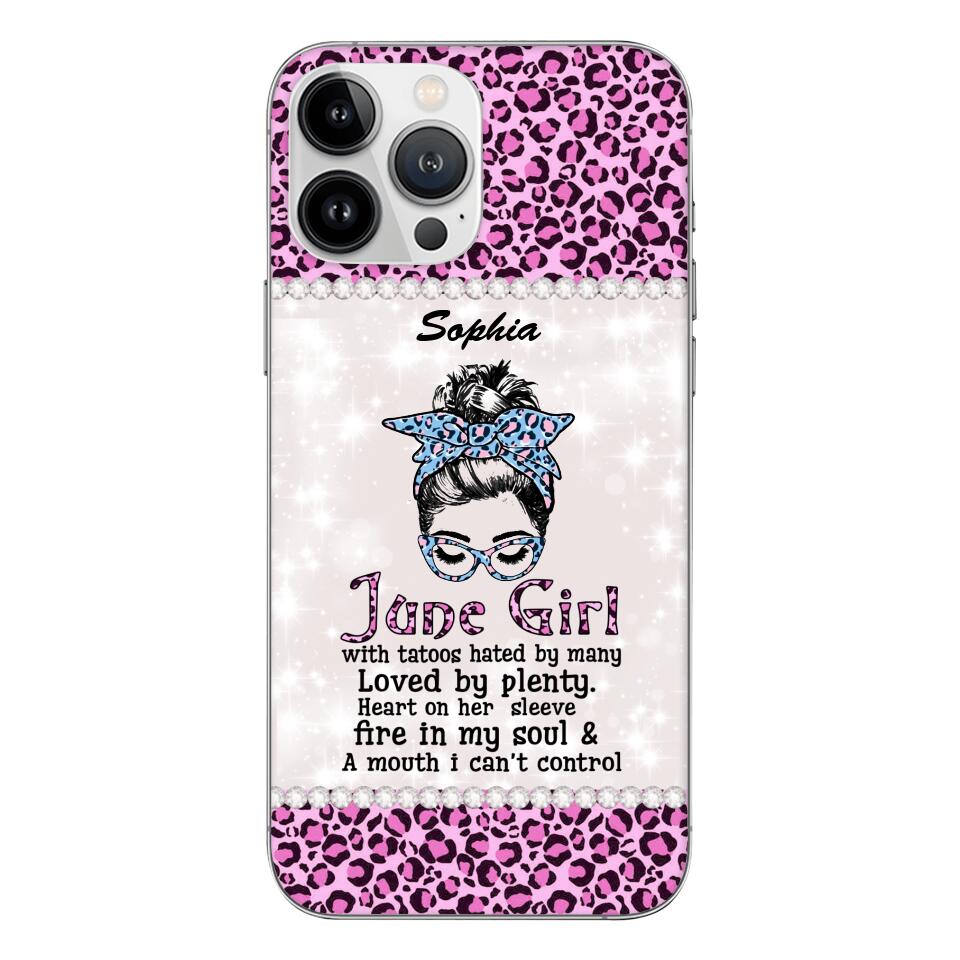 Personalized June Girl With Tatoos Phone Case Printed 25MAR-QH28
