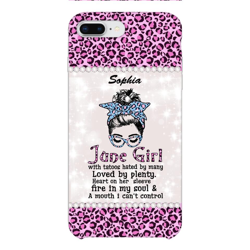 Personalized June Girl With Tatoos Phone Case Printed 25MAR-QH28
