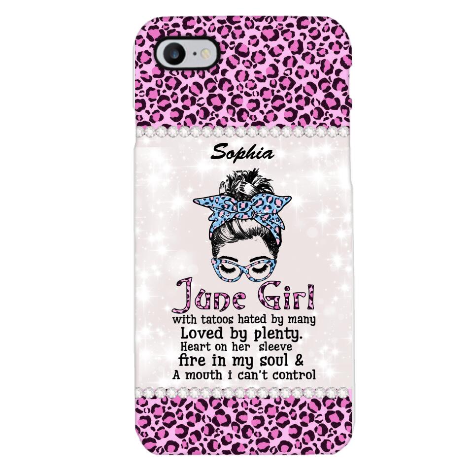 Personalized June Girl With Tatoos Phone Case Printed 25MAR-QH28