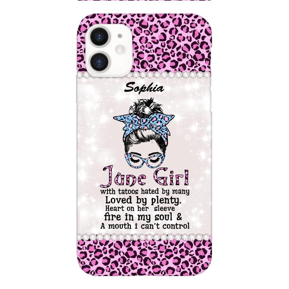 Personalized June Girl With Tatoos Phone Case Printed 25MAR-QH28
