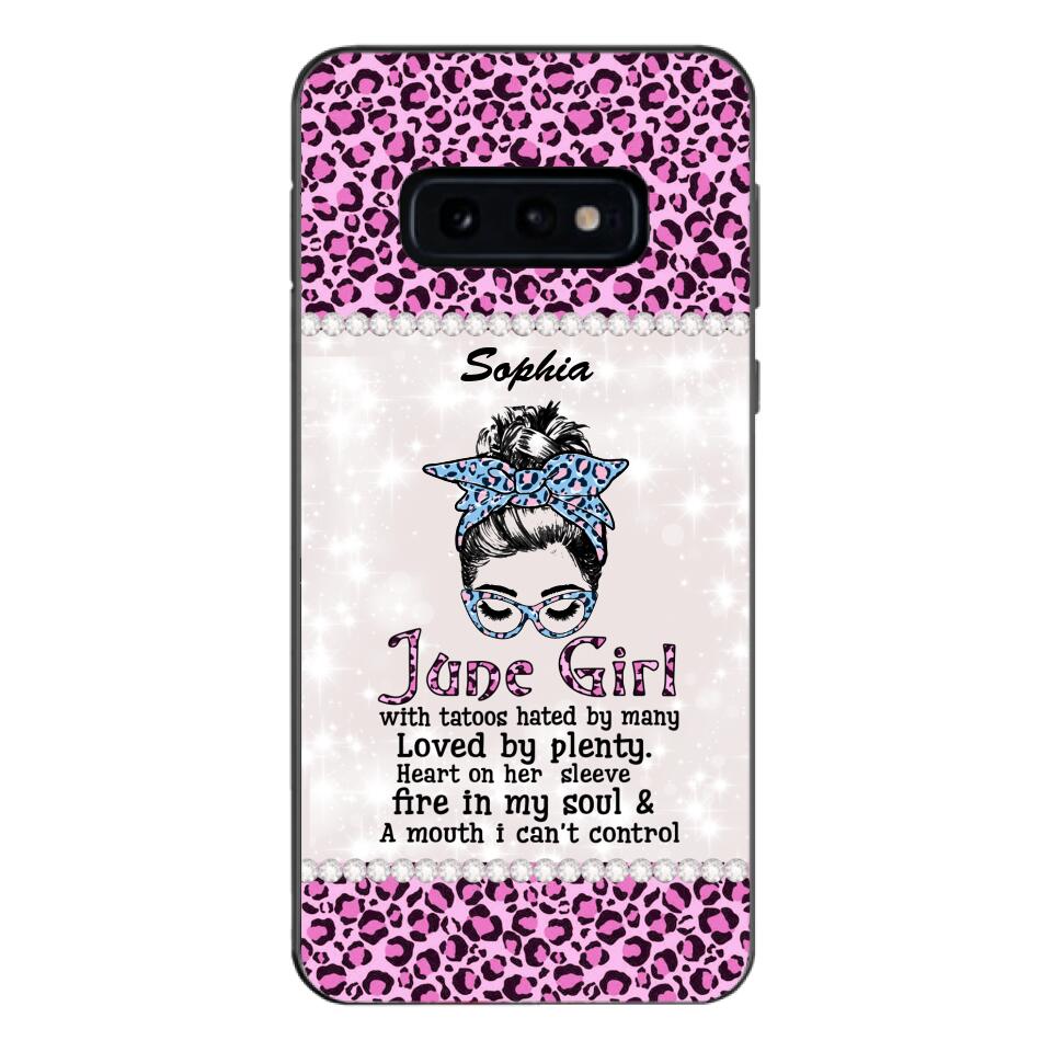 Personalized June Girl With Tatoos Phone Case Printed 25MAR-QH28