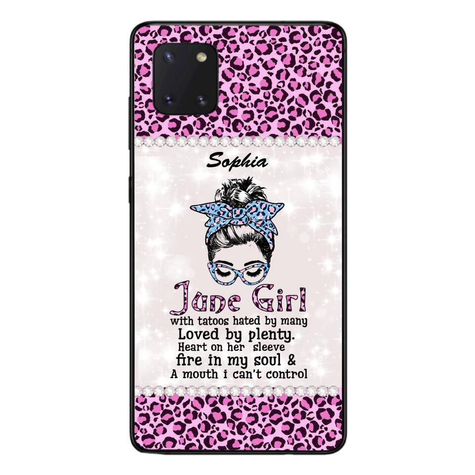 Personalized June Girl With Tatoos Phone Case Printed 25MAR-QH28