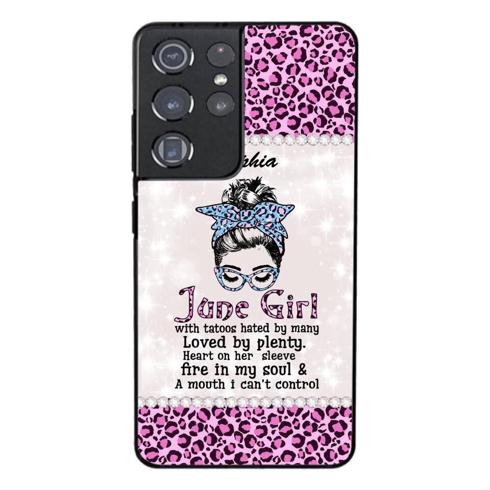 Personalized June Girl With Tatoos Phone Case Printed 25MAR-QH28