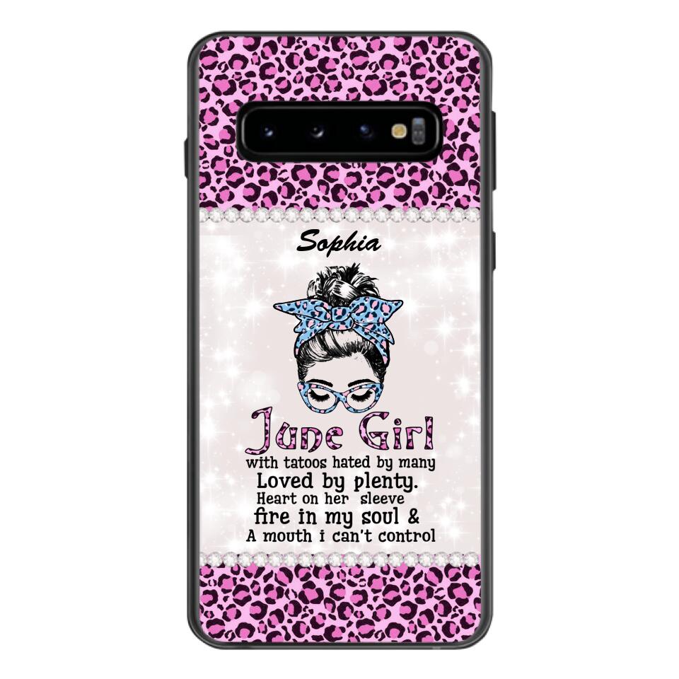 Personalized June Girl With Tatoos Phone Case Printed 25MAR-QH28