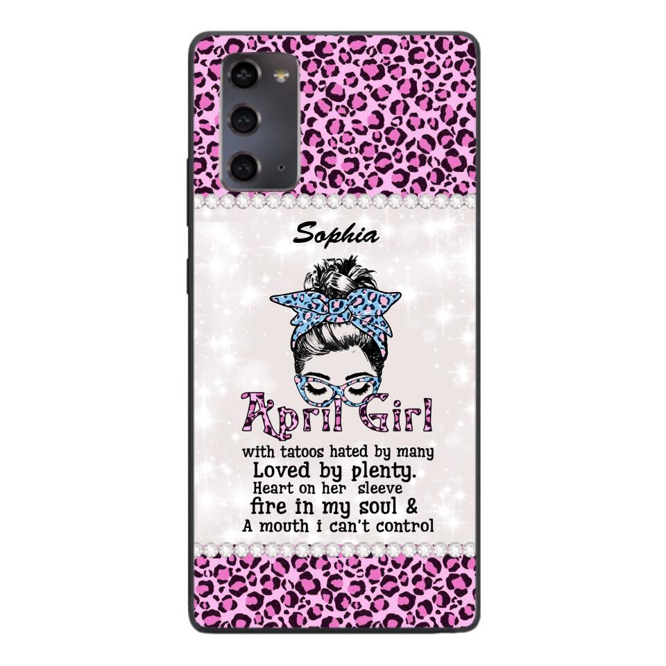 Personalized April Girl With Tatoos Phone Case Printed 25MAR-QH28