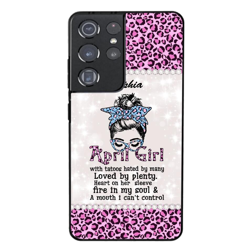 Personalized April Girl With Tatoos Phone Case Printed 25MAR-QH28
