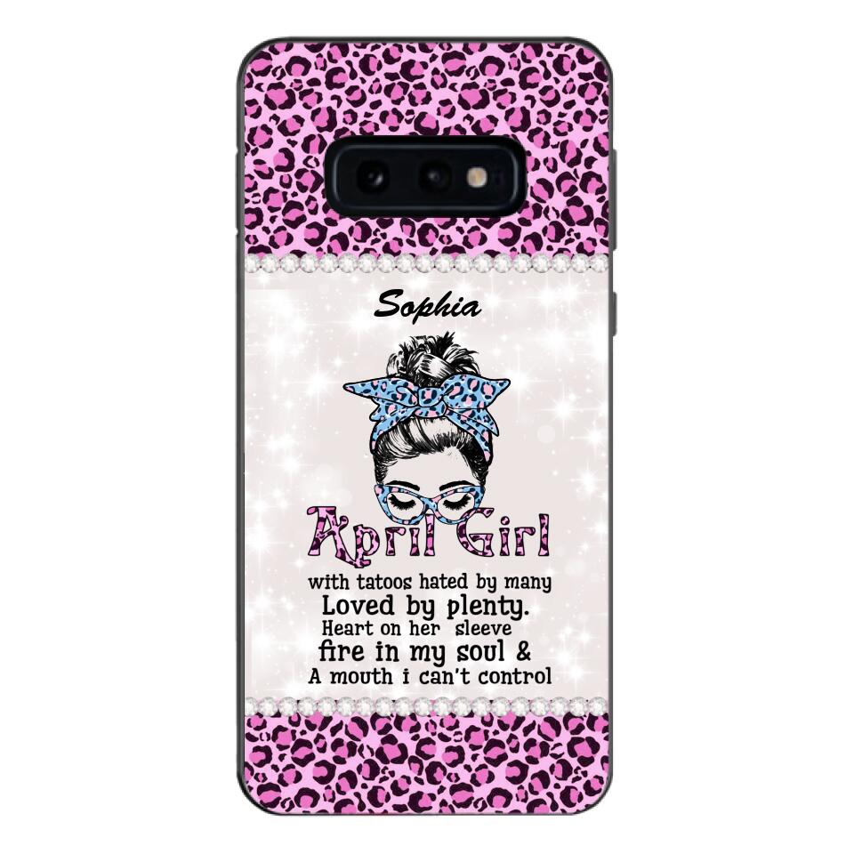 Personalized April Girl With Tatoos Phone Case Printed 25MAR-QH28