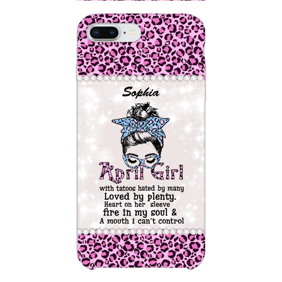 Personalized April Girl With Tatoos Phone Case Printed 25MAR-QH28