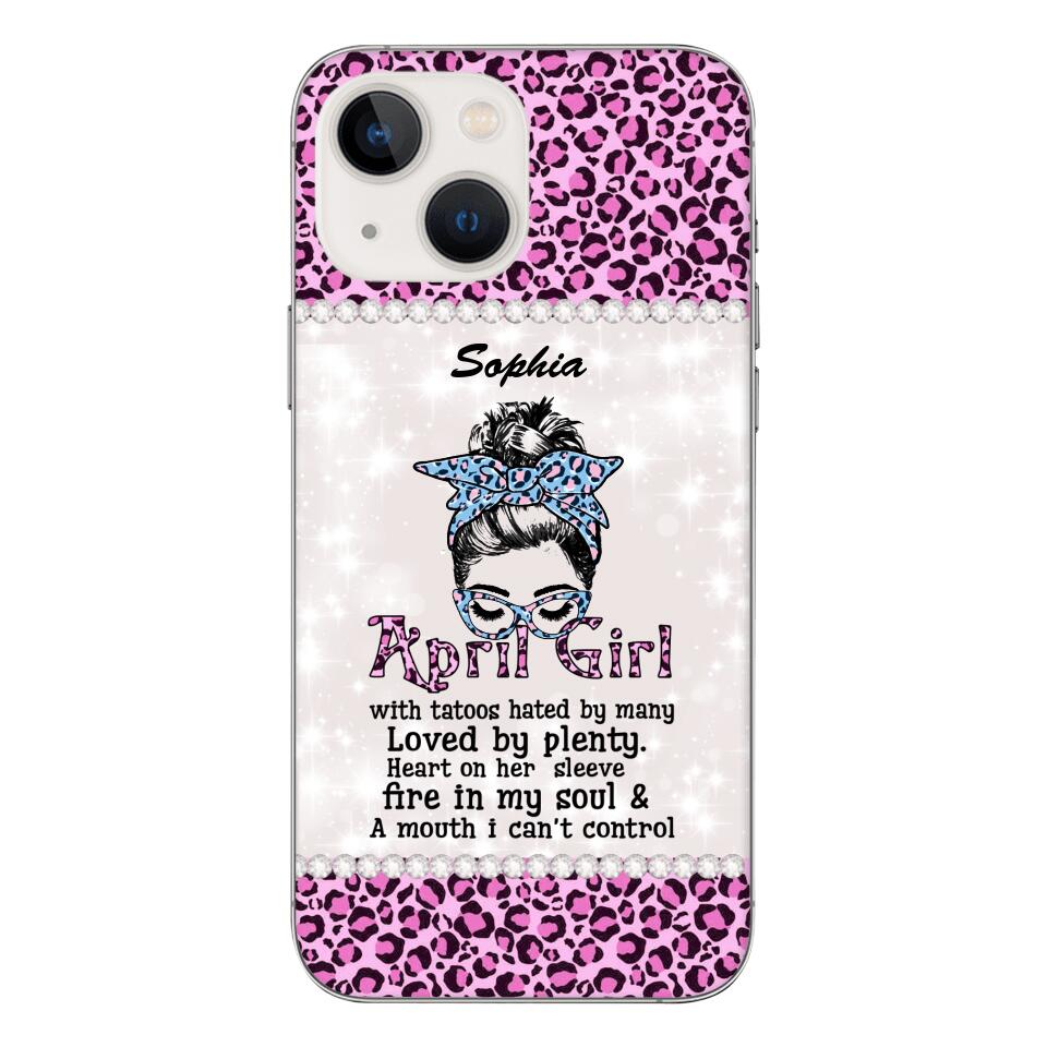 Personalized April Girl With Tatoos Phone Case Printed 25MAR-QH28