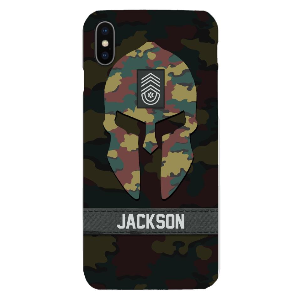 Personalized Begium soldier camo rank Phone Case Printed M3Q 2903