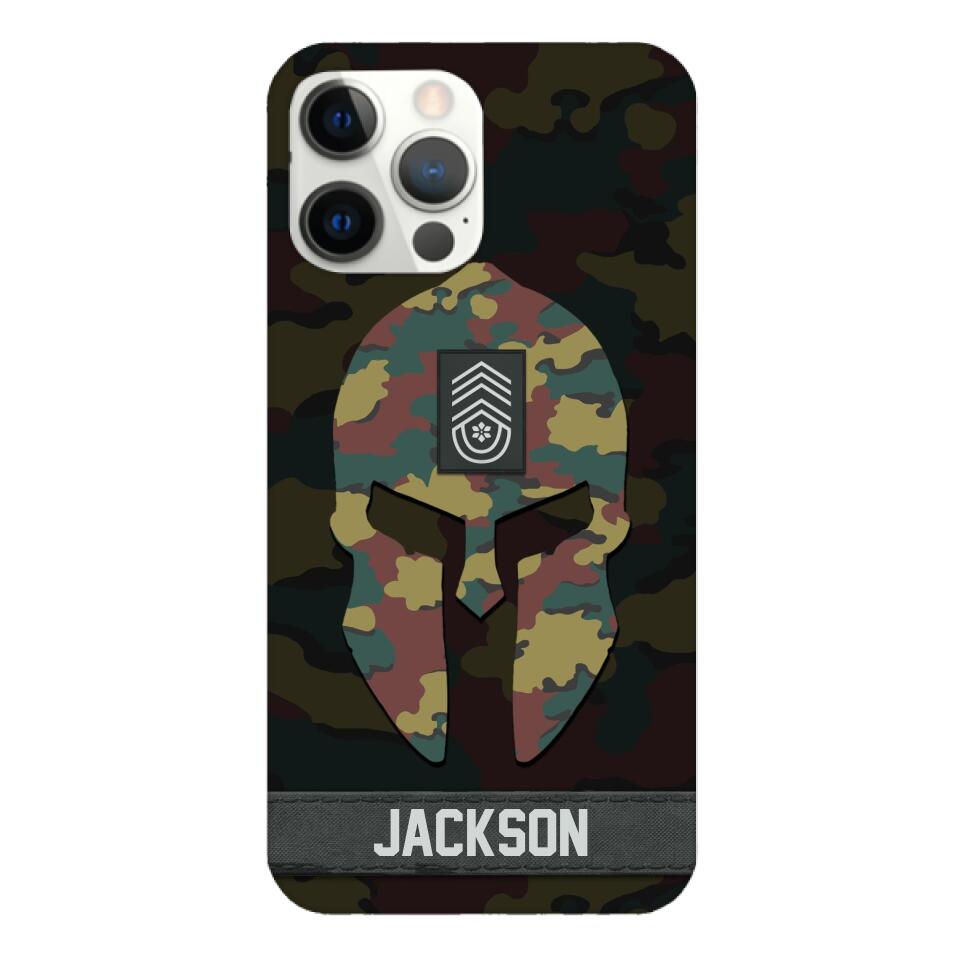 Personalized Begium soldier camo rank Phone Case Printed M3Q 2903