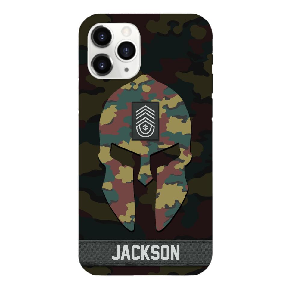 Personalized Begium soldier camo rank Phone Case Printed M3Q 2903
