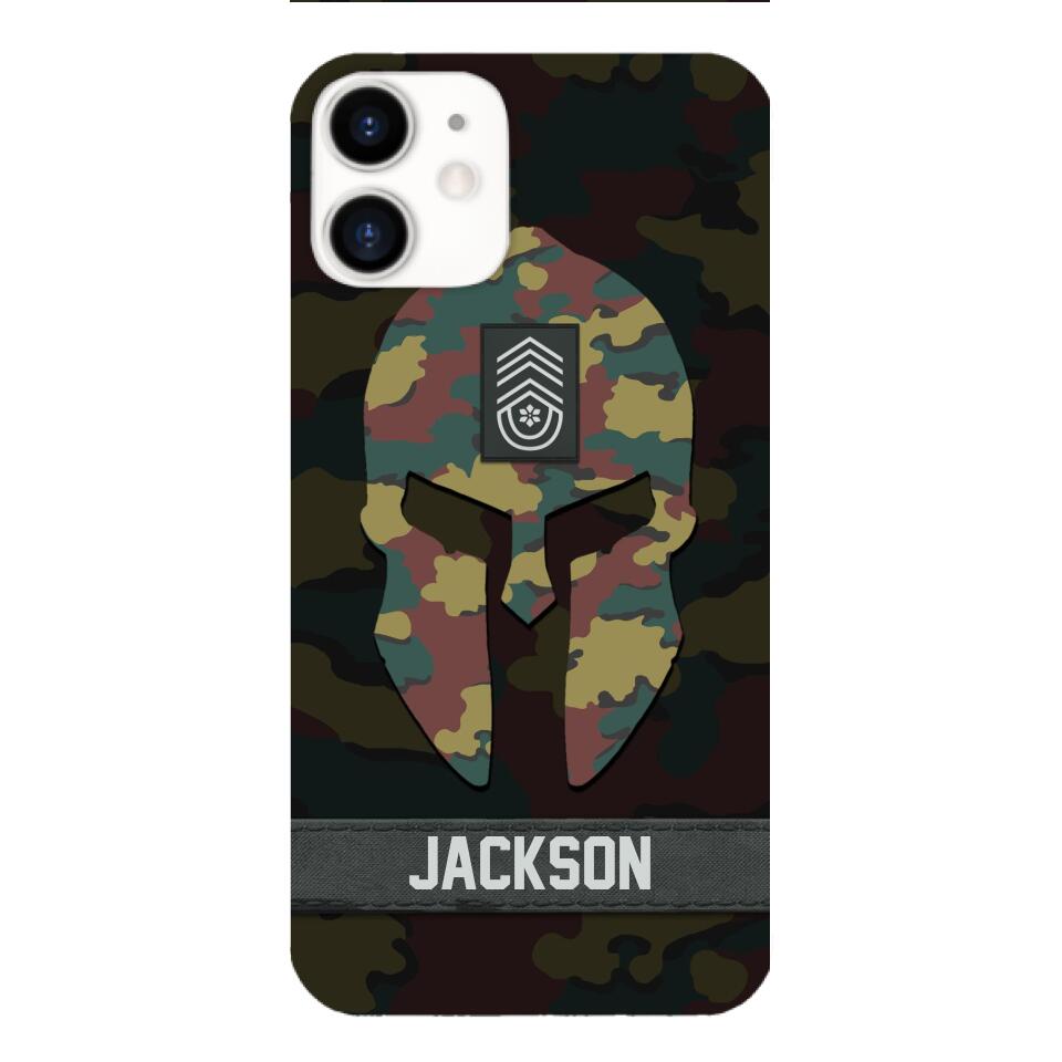 Personalized Begium soldier camo rank Phone Case Printed M3Q 2903