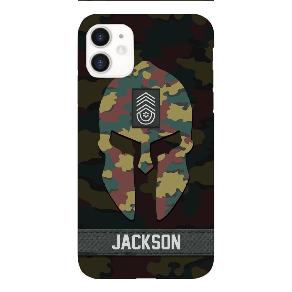 Personalized Begium soldier camo rank Phone Case Printed M3Q 2903