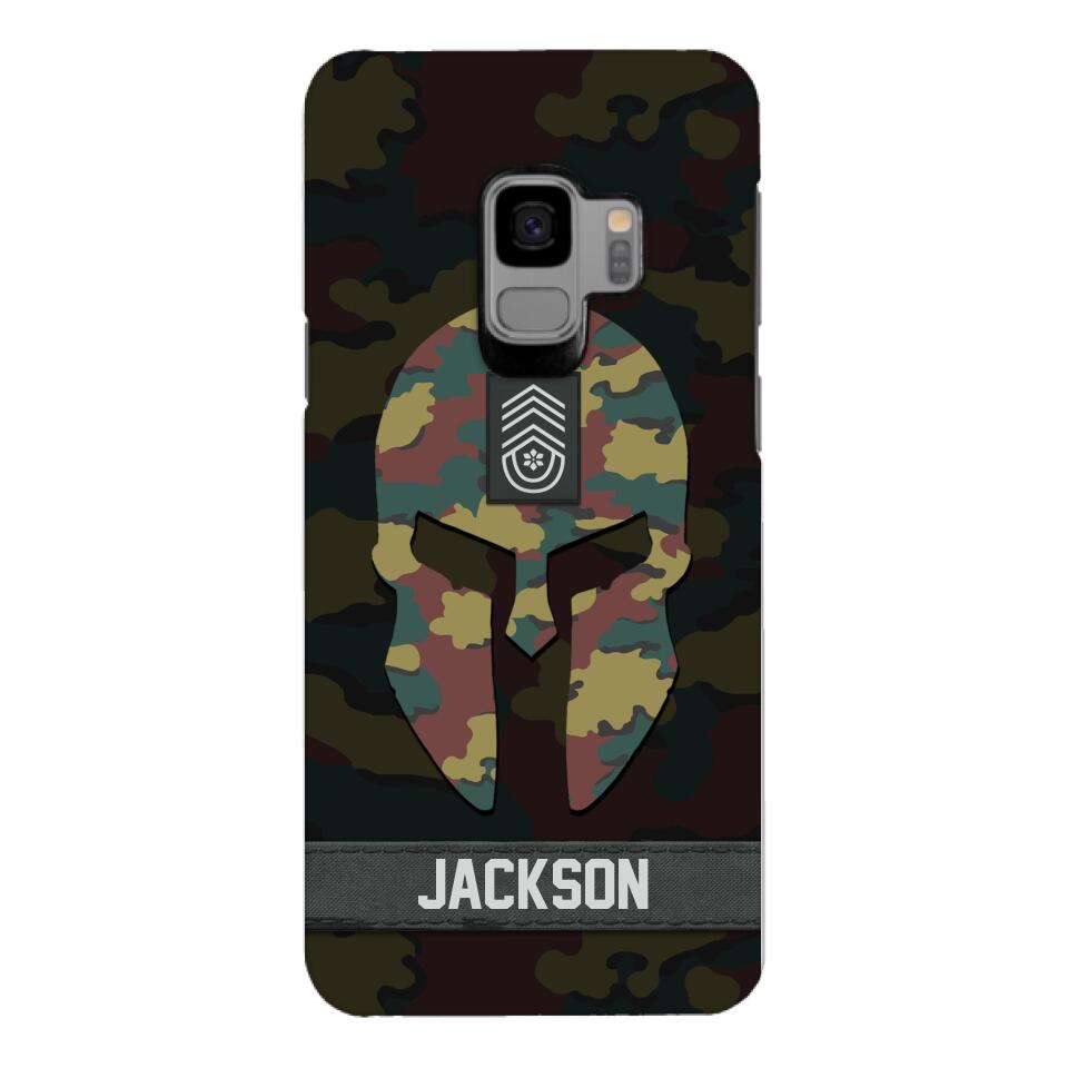 Personalized Begium soldier camo rank Phone Case Printed M3Q 2903