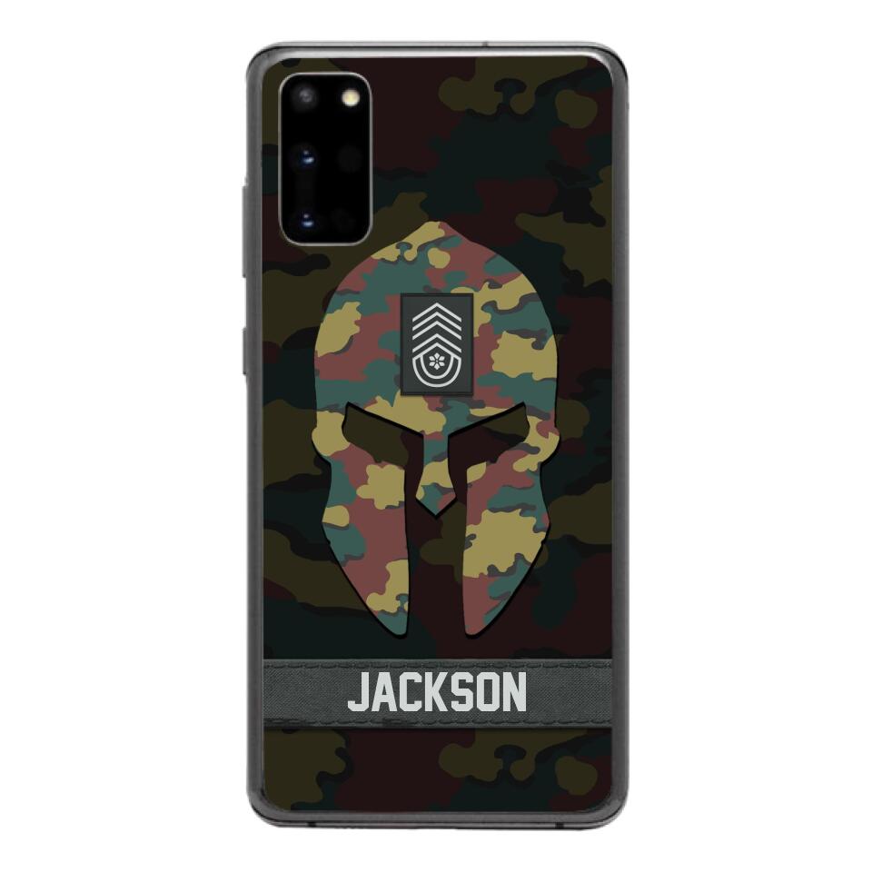 Personalized Begium soldier camo rank Phone Case Printed M3Q 2903