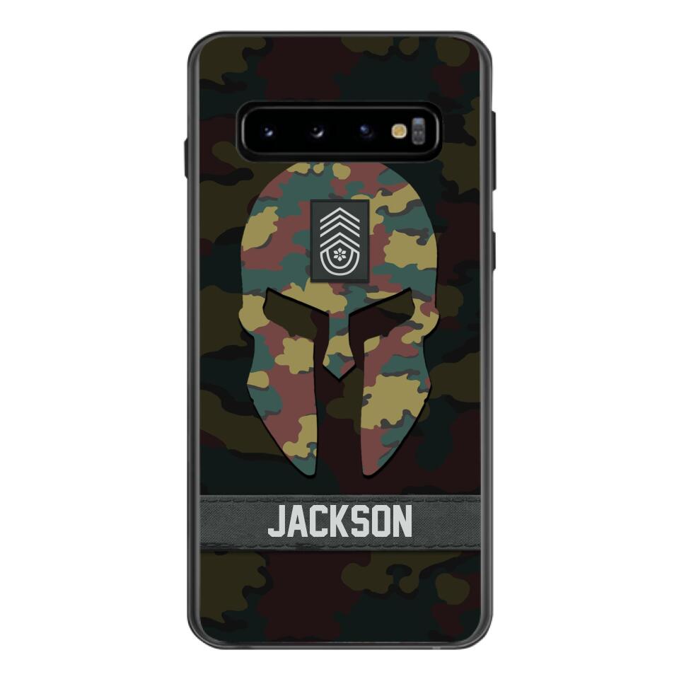Personalized Begium soldier camo rank Phone Case Printed M3Q 2903
