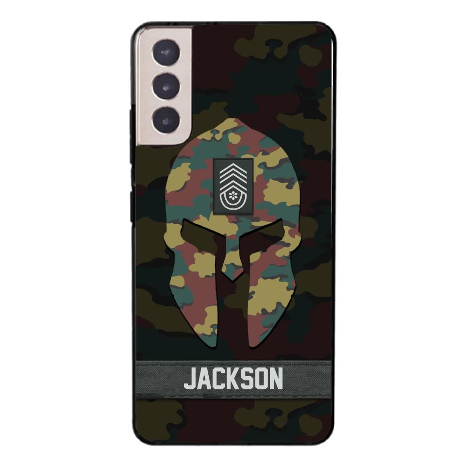 Personalized Begium soldier camo rank Phone Case Printed M3Q 2903