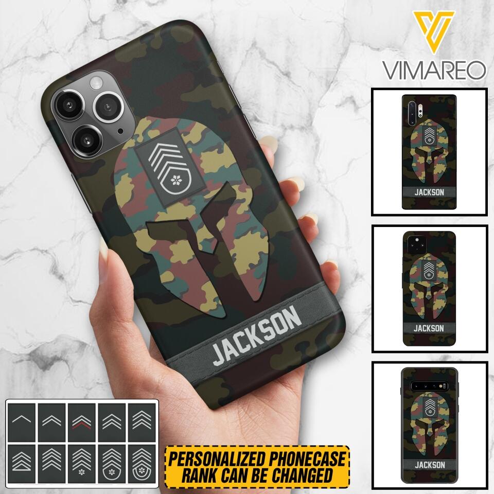 Personalized Begium soldier camo rank Phone Case Printed M3Q 2903