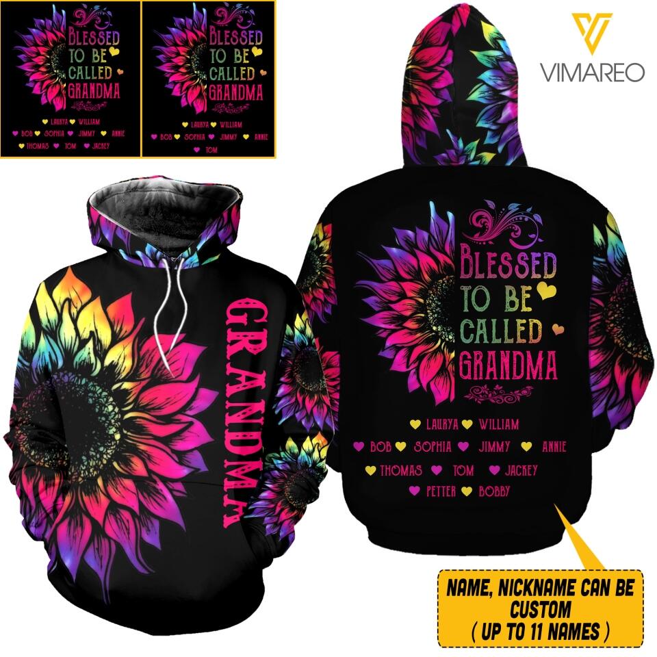 Personalized Blessed To Be Called Grandma Hoodie Printed 22MAR-HQ29