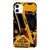 PERSONALIZED NEVER UNDERESTIMATE AN OLD MAN WITH A COMPACT TRACK LOADER PHONECASE QTDT2903
