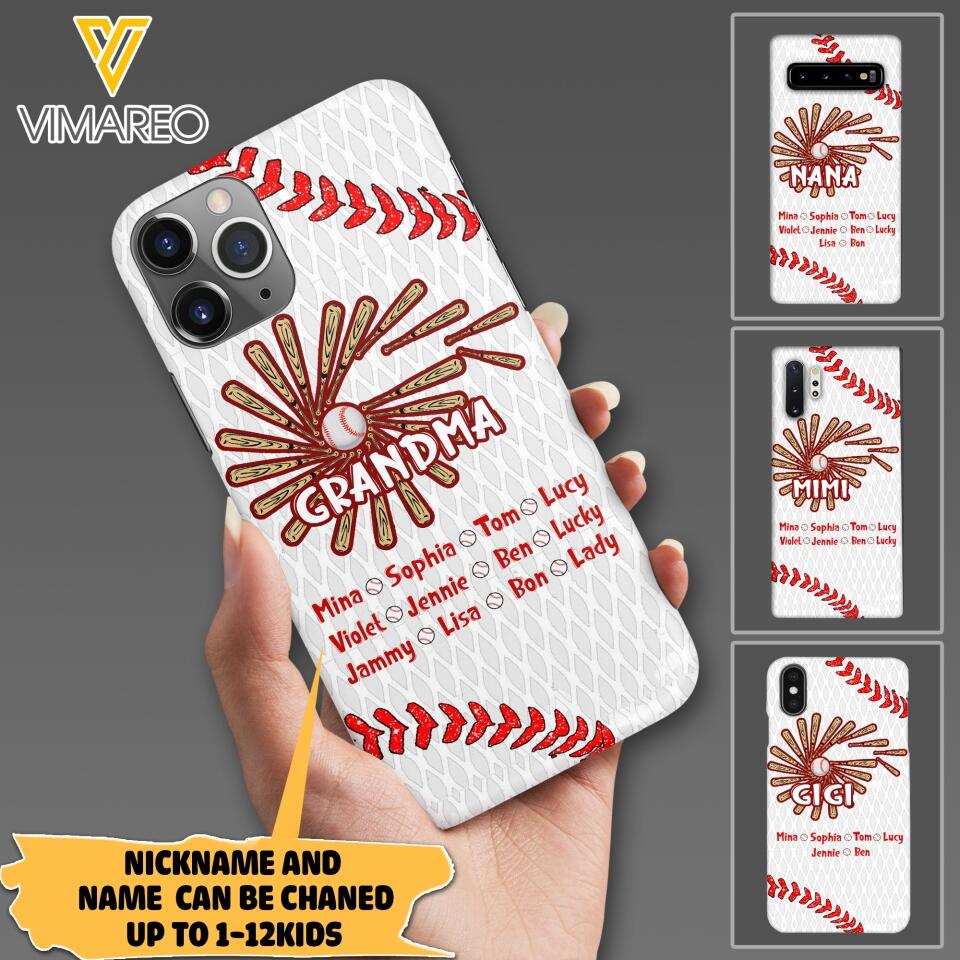 Personalized Baseball Grandma Phone Case Printed T3Q 2903