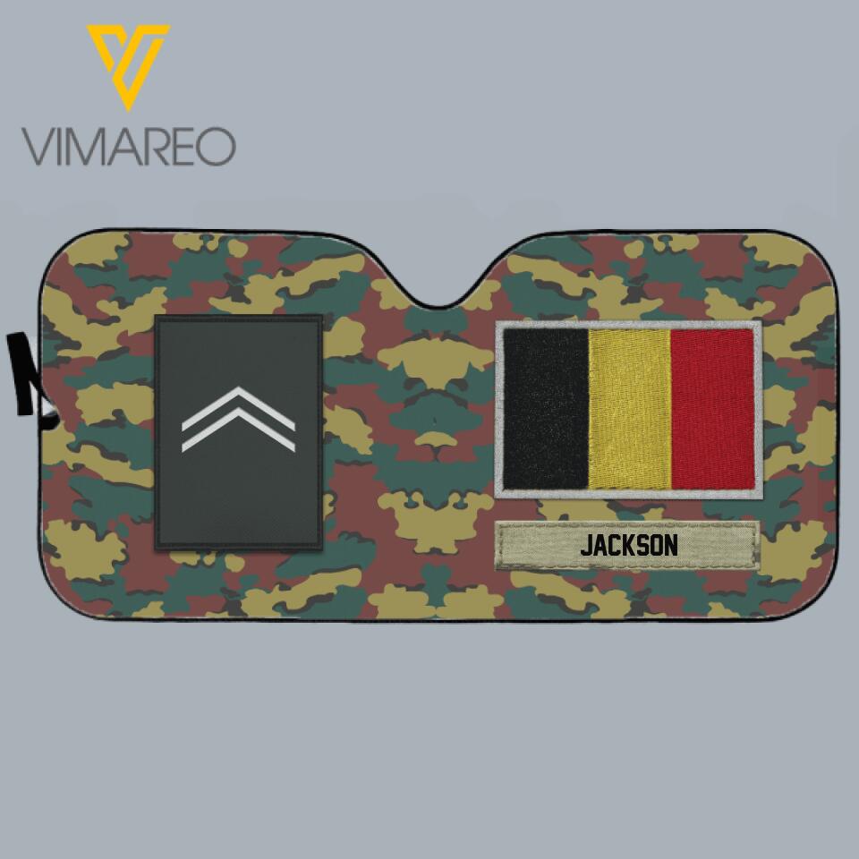 PERSONALIZED BELGIUM SOLDIER CAR SHADE PRINTED MTTN2903
