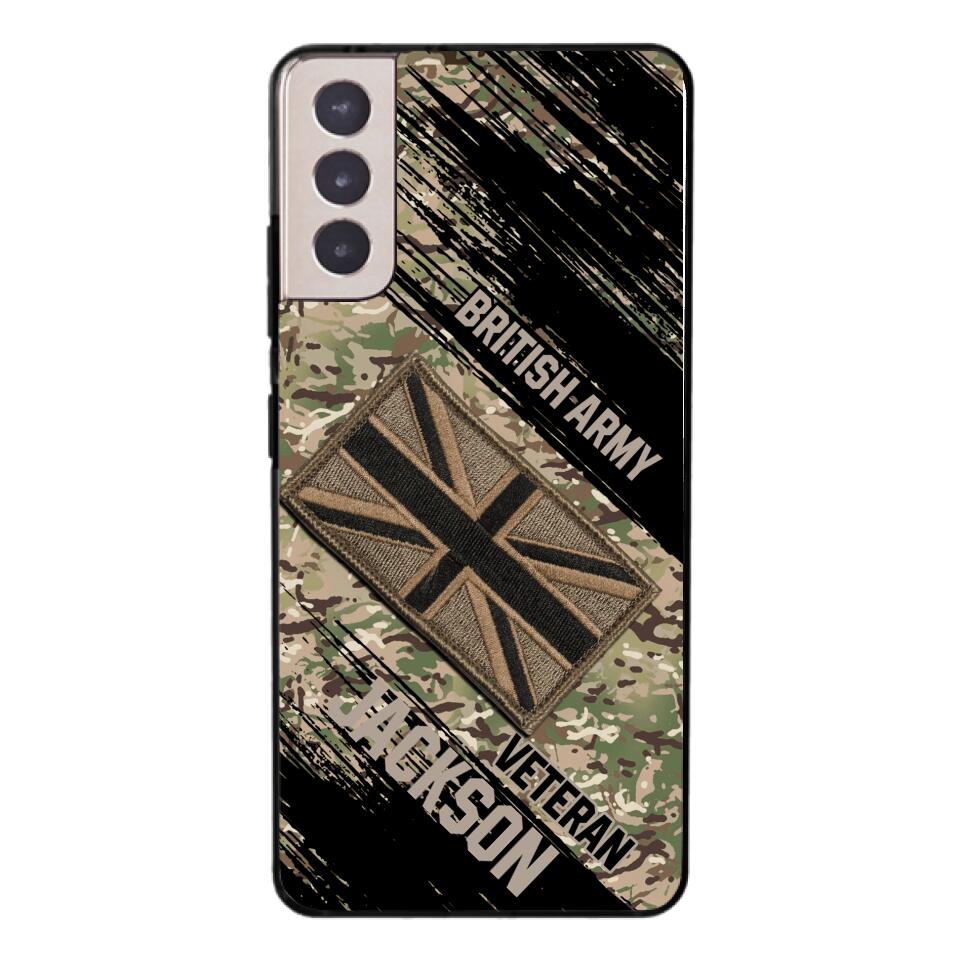 Personalized British Army Veteran Camo Phone Case Printed QTDT2903