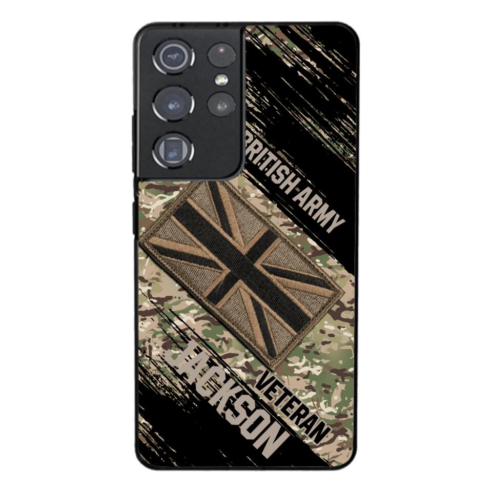 Personalized British Army Veteran Camo Phone Case Printed QTDT2903