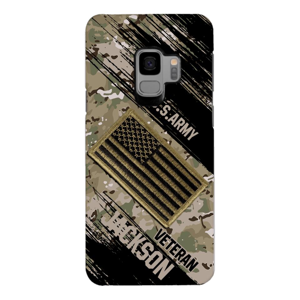 Personalized U.S Army Veteran Camo Phone Case Printed QTDT2903