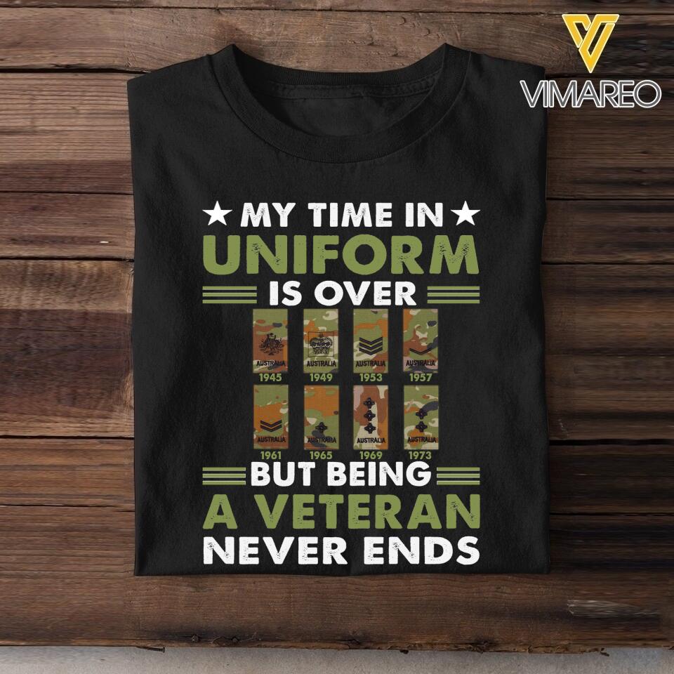 Personalized Australian Veterans Tshirt Printed 22MAR-QH29