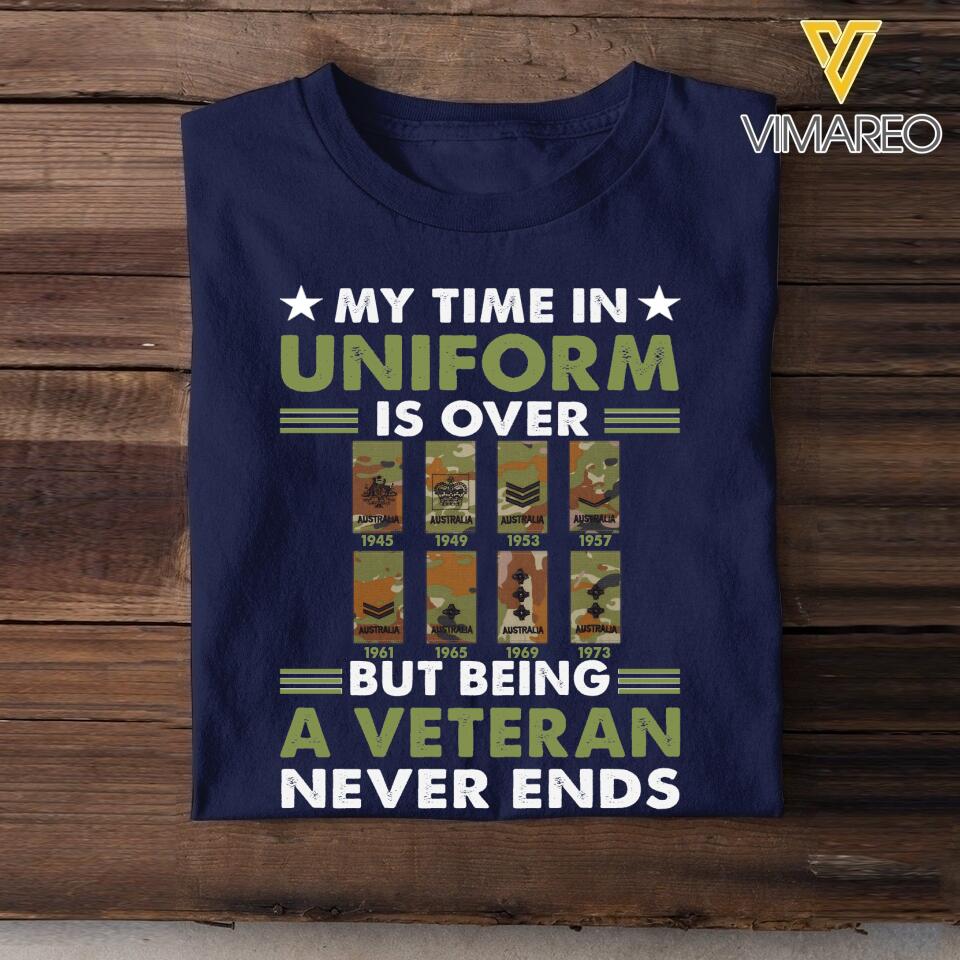 Personalized Australian Veterans Tshirt Printed 22MAR-QH29