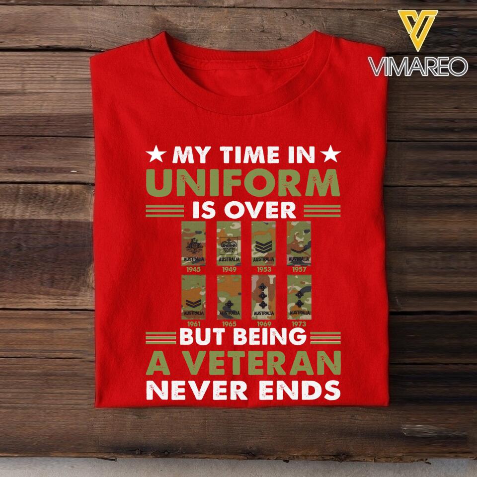 Personalized Australian Veterans Tshirt Printed 22MAR-QH29