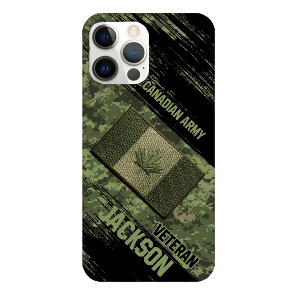 Personalized Canadian Army Veteran Camo Phone Case Printed QTDT2903