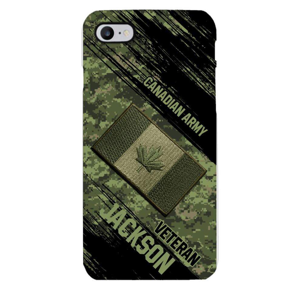 Personalized Canadian Army Veteran Camo Phone Case Printed QTDT2903