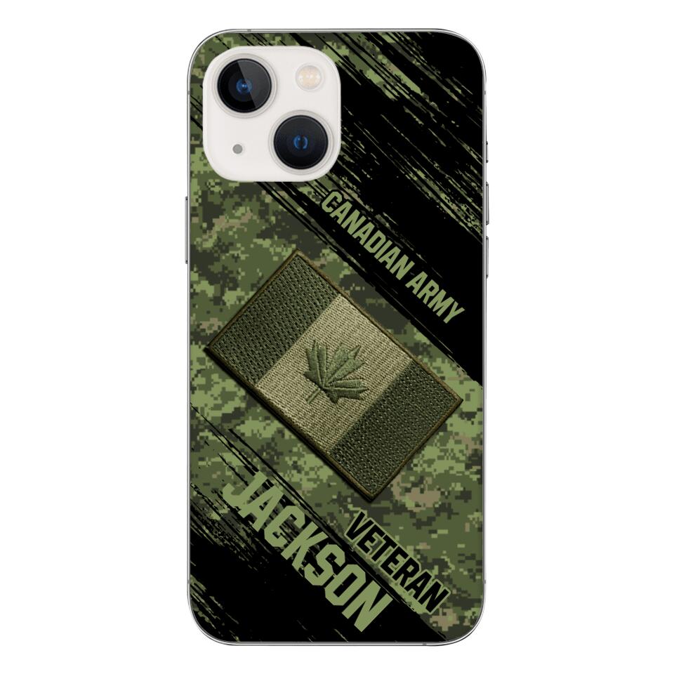 Personalized Canadian Army Veteran Camo Phone Case Printed QTDT2903