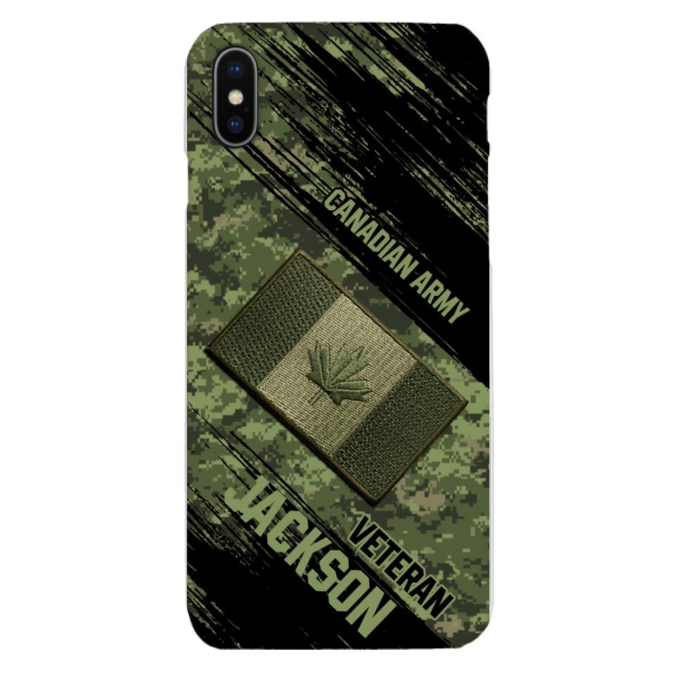 Personalized Canadian Army Veteran Camo Phone Case Printed QTDT2903