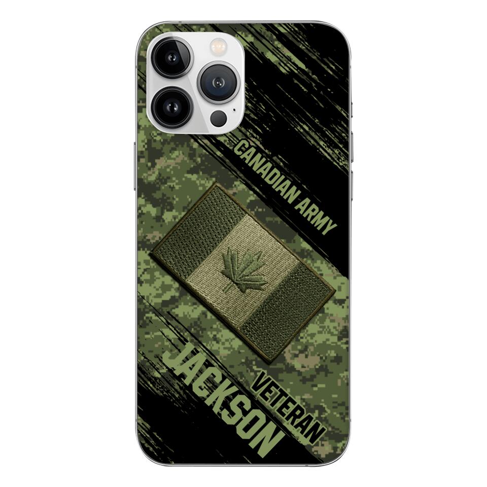 Personalized Canadian Army Veteran Camo Phone Case Printed QTDT2903