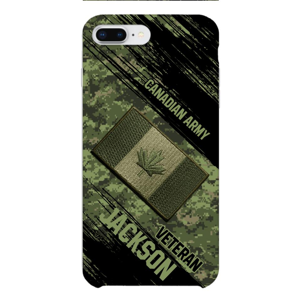 Personalized Canadian Army Veteran Camo Phone Case Printed QTDT2903
